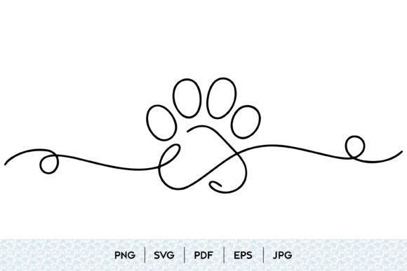 Download Dog Paw One Line Art SVG - Premium Resources