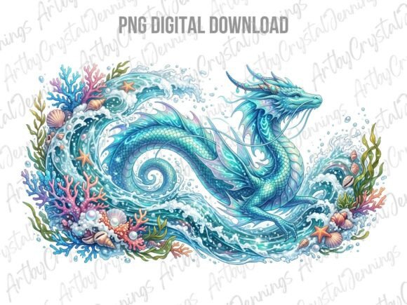 Download Watercolor Ocean Wave Water Dragon PNG - Water Collection