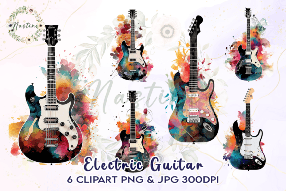 Download Electric Guitar  Watercolor Clipart - Water Collection