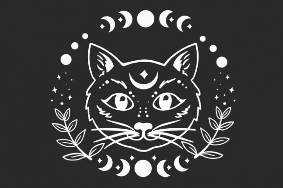 Download Cat and Moon Phases SVG, Magic Cat Svg - Premium Bundle