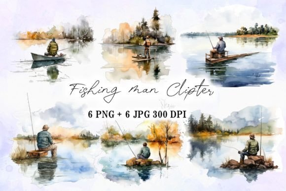 Download A Fishingman Watercolor Painting Art - Fishing Collection