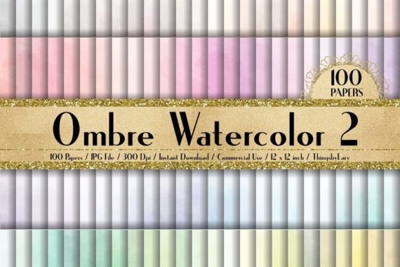 Download Ombre Watercolor Texture Papers - Water Collection
