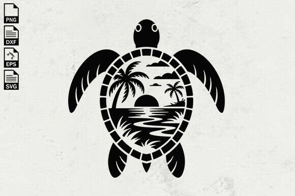 Download Sea Turtle SVG, Tropical Beach Scene SVG - Turtle svg Collection