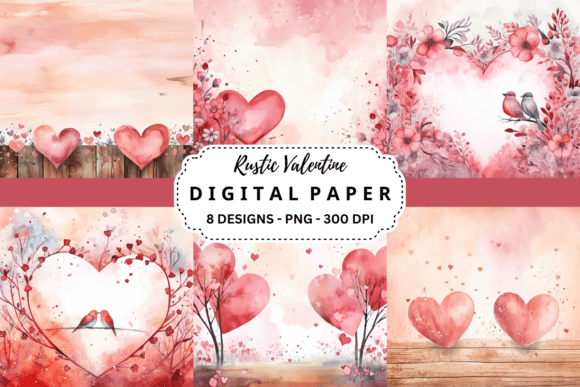 Download Watercolor Rustic Valentine Background - Water Collection