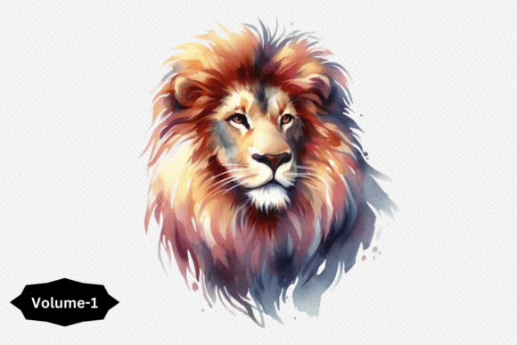 Download Watercolor Lion Clipart Illustrations - Water Collection