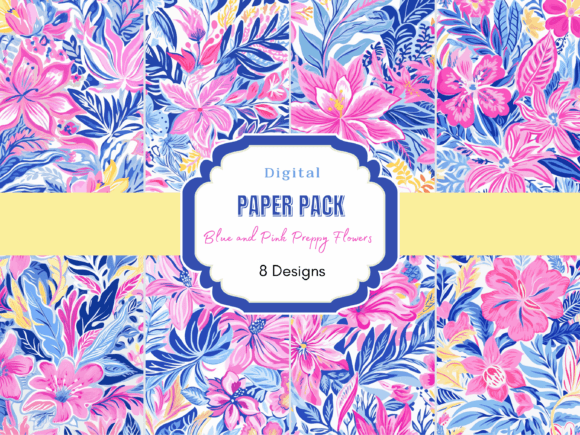 Download Blue and Pink Tropical Watercolor Floral - Water Collection
