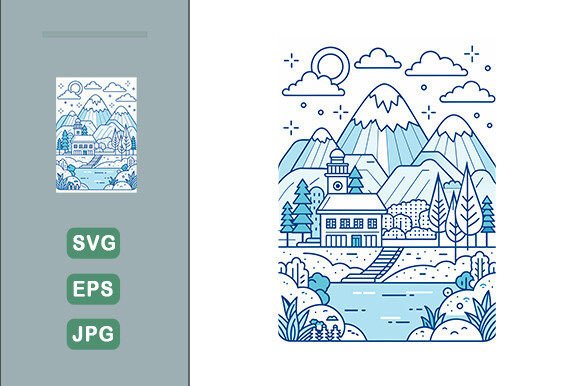 Download Lineart Landscape Water Background - Water Collection