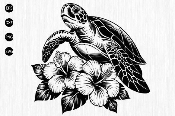 Download Turtle with Flower Svg, Sea Turtle Svg - Turtle svg Collection