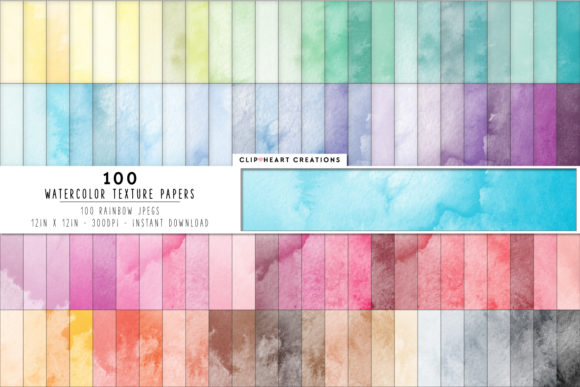Download 100 Watercolor Texture Digital Papers - Water Collection