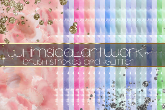 Download 24 Watercolor Texture Papers and Glitter - Water Collection