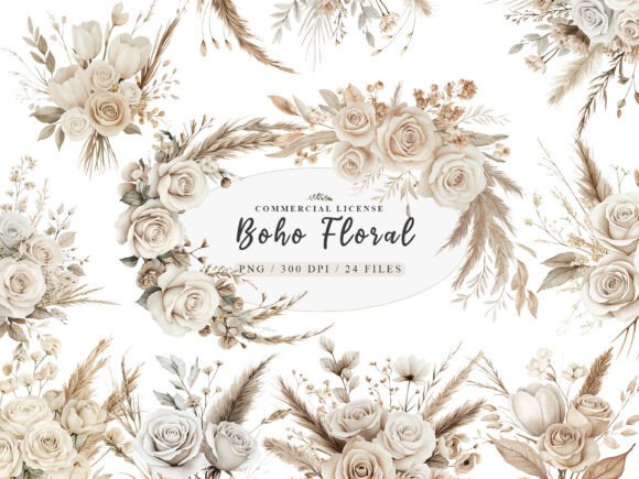 Download Watercolor White Boho Wedding Floral Png - Water Collection