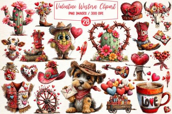Download Watercolor Valentine Western Clipart - Water Collection