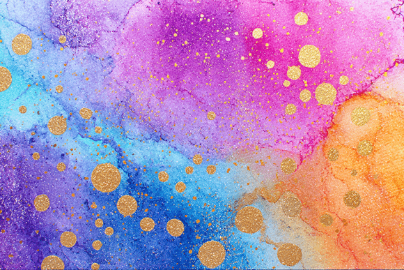 Download Rainbow Gold Watercolor Texture - Water Collection